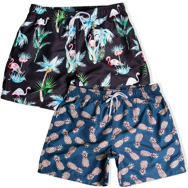 Mens Casual Swim Trunks St Patricks Day Cauldron Coins and Clover Beach Shorts with Elastic Waist Mens Casual Swim Trunks St Patricks Day Cauldron Coins and Clover Beach Shorts with Elastic Waist
